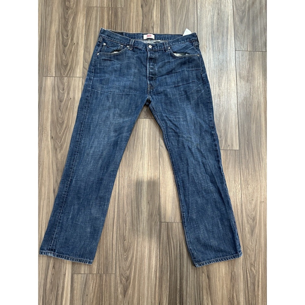 Levis 501 Jeans Mens 36x30 Blue Original Fit Straight Leg Button Fly Waterless